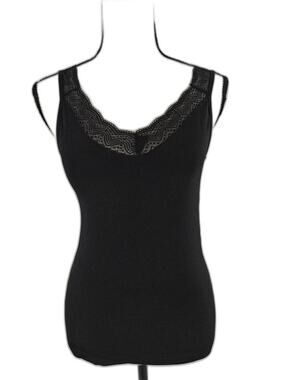 Women's Body Beautiful Shapewear Camisole Black Lace Trim L/XL NWT
